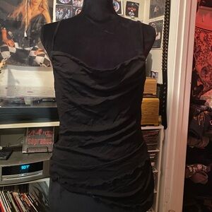 3/$25 Y2K asymmetrical cowl neck tank